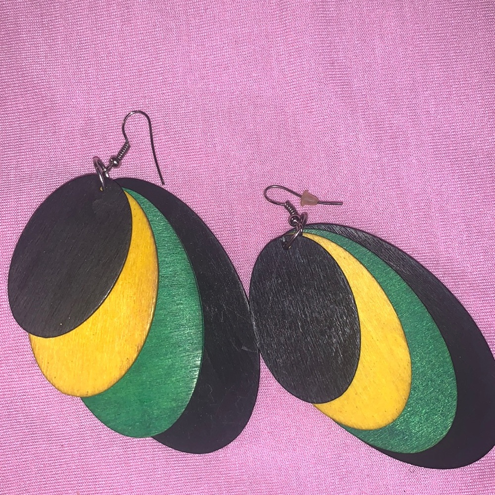 Tri-color bohemian earrings